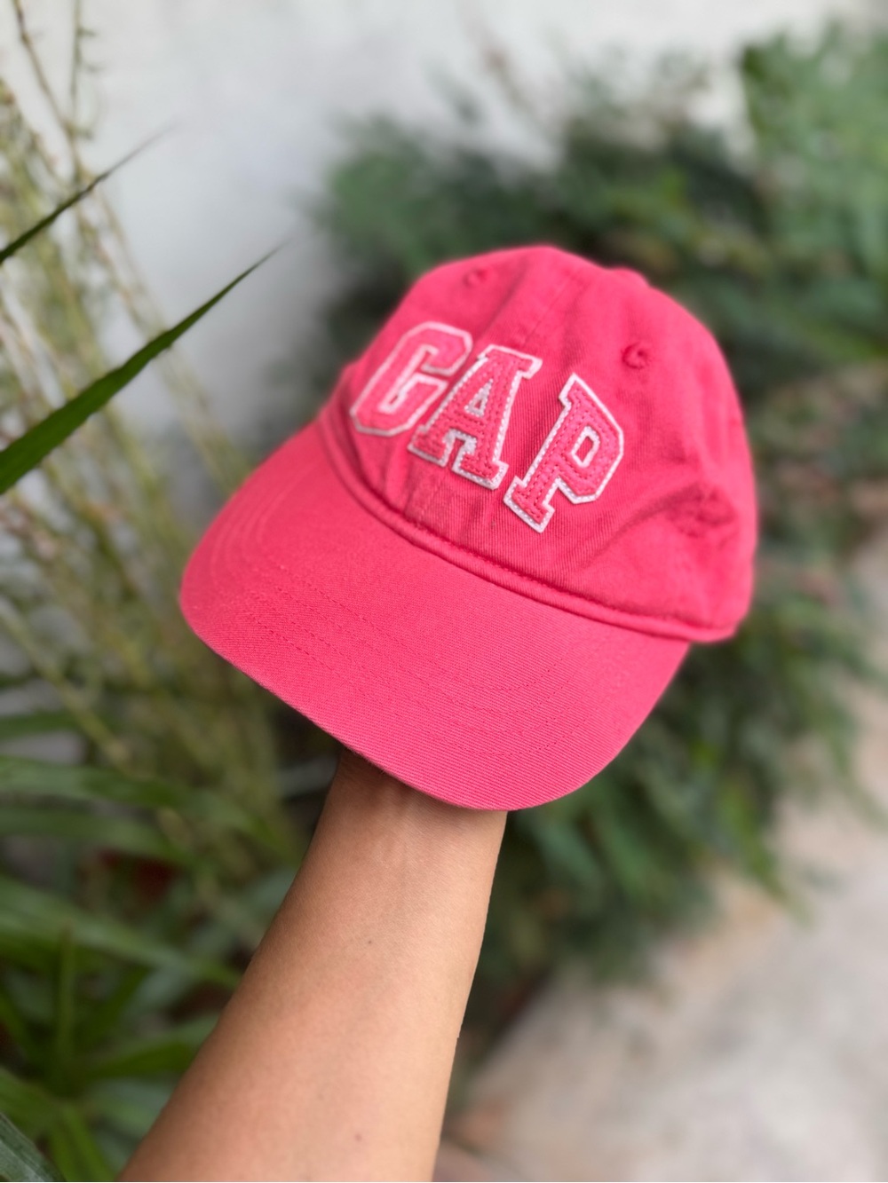 GAP Coral Pink Embroidered Logo Cap